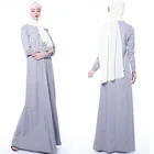 2019 Latest design wholesale Long Sleeve Sequin beaded muslim long sleeve abaya dress islamic clothing jilbab kaftan