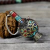 Tibetan handicrafts hand-made snuff bottles made of copper inlaid with turquoise are handicrafts with Tibetan characteristics