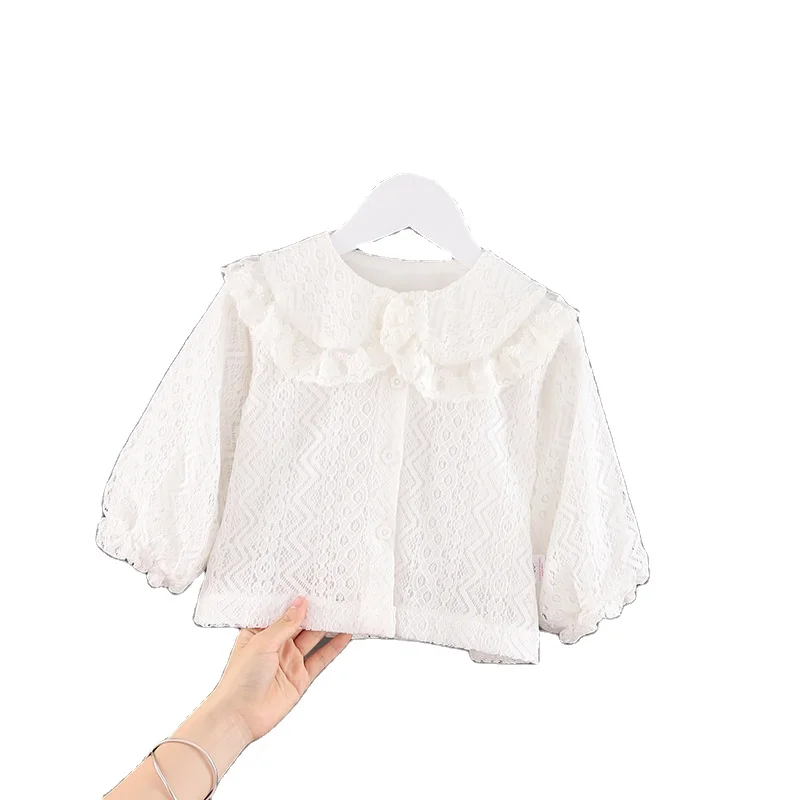 Spring Children's Wear Girls' Lace Baby Shirt Children's Princess Long Sleeve White Shirt Baby Cardigan Korean Edition
Spring Children's Wear Girls' Lace Baby Shirt Children's Princess Long Sleeve White Shirt Baby Cardigan Korean Edition