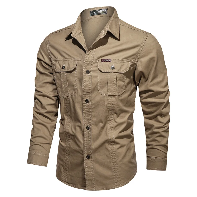 Mens Wear Casual Shirt 100% Cotton Long Sleeve Plus Size Military Style Cargo Shirts Man Fall Clothing, Custom color
Mens Wear Casual Shirt 100% Cotton Long Sleeve Plus Size Military Style Cargo Shirts Man Fall Clothing, Custom color