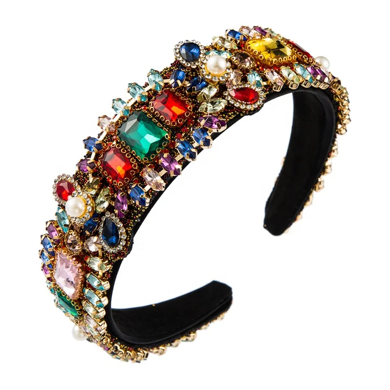 Multi Color Crystal Headband for Woman Vintage Shiny Geometric Glass Drill Jeweled Hairband Girl Hair Accessory, Picture shows
Multi Color Crystal Headband for Woman Vintage Shiny Geometric Glass Drill Jeweled Hairband Girl Hair Accessory, Picture shows
