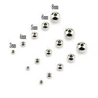 

3/4/5/6/8mm Soild Stainless Steel Beads Round Metal Beads Loose Spacer Beads for bracelet Jewelry Making findings