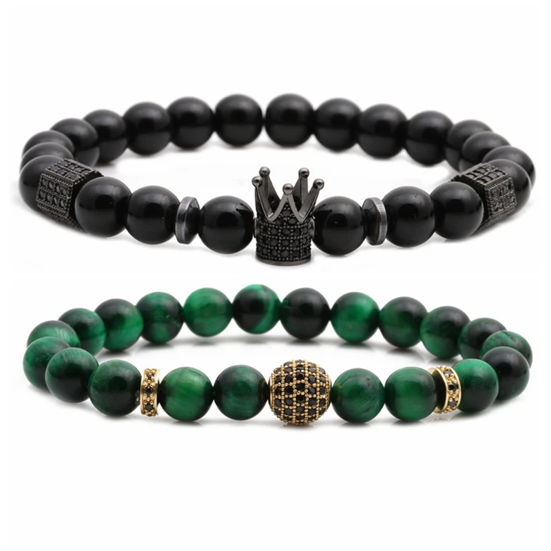 Hot selling 2pcs/set 8mm new energy jewelry beaded matte tiger eye natural stone custom crown bracelet diy men bracelet, Picture
Hot selling 2pcs/set 8mm new energy jewelry beaded matte tiger eye natural stone custom crown bracelet diy men bracelet, Picture