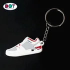 Custom 3D Mini Shoe Logo Soft PVC Rubber Keychain with Key Rings Tag