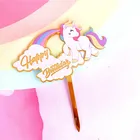 Party Colour Printed Unicorn Customizable Wholesale Acrylic Cake Insert Card Cake Decoration Party Supplies