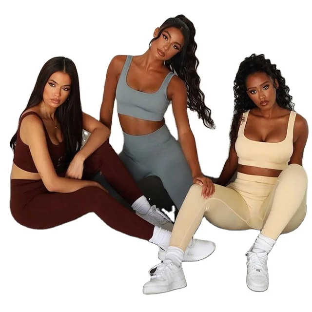 Women yoga pants vest sets Seamless knitted sexy sports tank top trousers yoga wear fitness suit women sport suits
Women yoga pants vest sets Seamless knitted sexy sports tank top trousers yoga wear fitness suit women sport suits