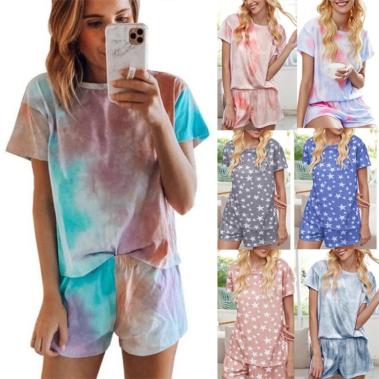 D96695 Summer clothes for woman latest design Tie-dye gradient pajamas short sleeve home suit casual two-piece pant set
D96695 Summer clothes for woman latest design Tie-dye gradient pajamas short sleeve home suit casual two-piece pant set