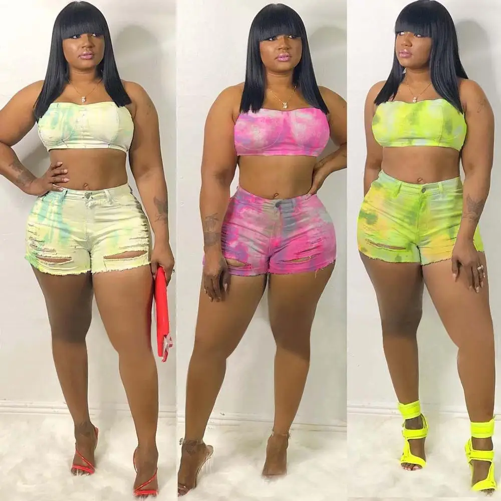 Fashion Colorful Print Denim 2 Piece Tube Top And Short Pant Set, Yellow, rose, apricto
Fashion Colorful Print Denim 2 Piece Tube Top And Short Pant Set, Yellow, rose, apricto