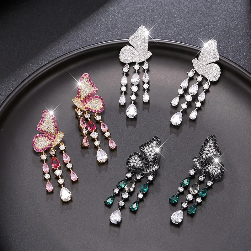 QIANZUYIN New Product 925 Silver Needle Rhinestone Tassel Butterfly Wings Earrings, Platinum
QIANZUYIN New Product 925 Silver Needle Rhinestone Tassel Butterfly Wings Earrings, Platinum