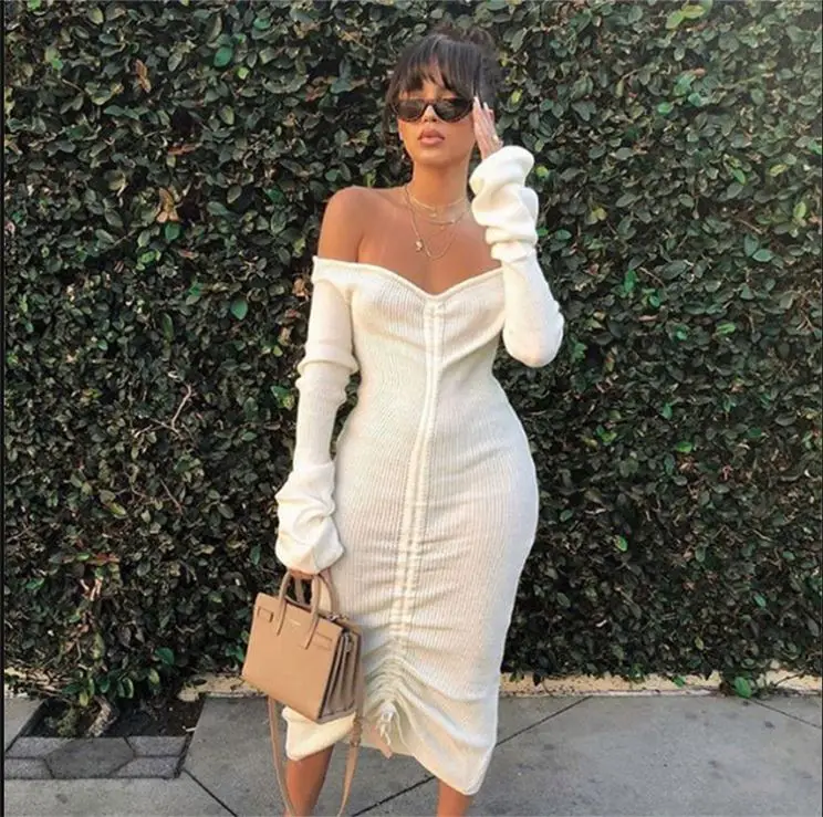 Newest Design Off The Shoulder Pure Color Newest Design Women Dresses Women Long Dresses Fall Dresses For Women 
Newest Design Off The Shoulder Pure Color Newest Design Women Dresses Women Long Dresses Fall Dresses For Women