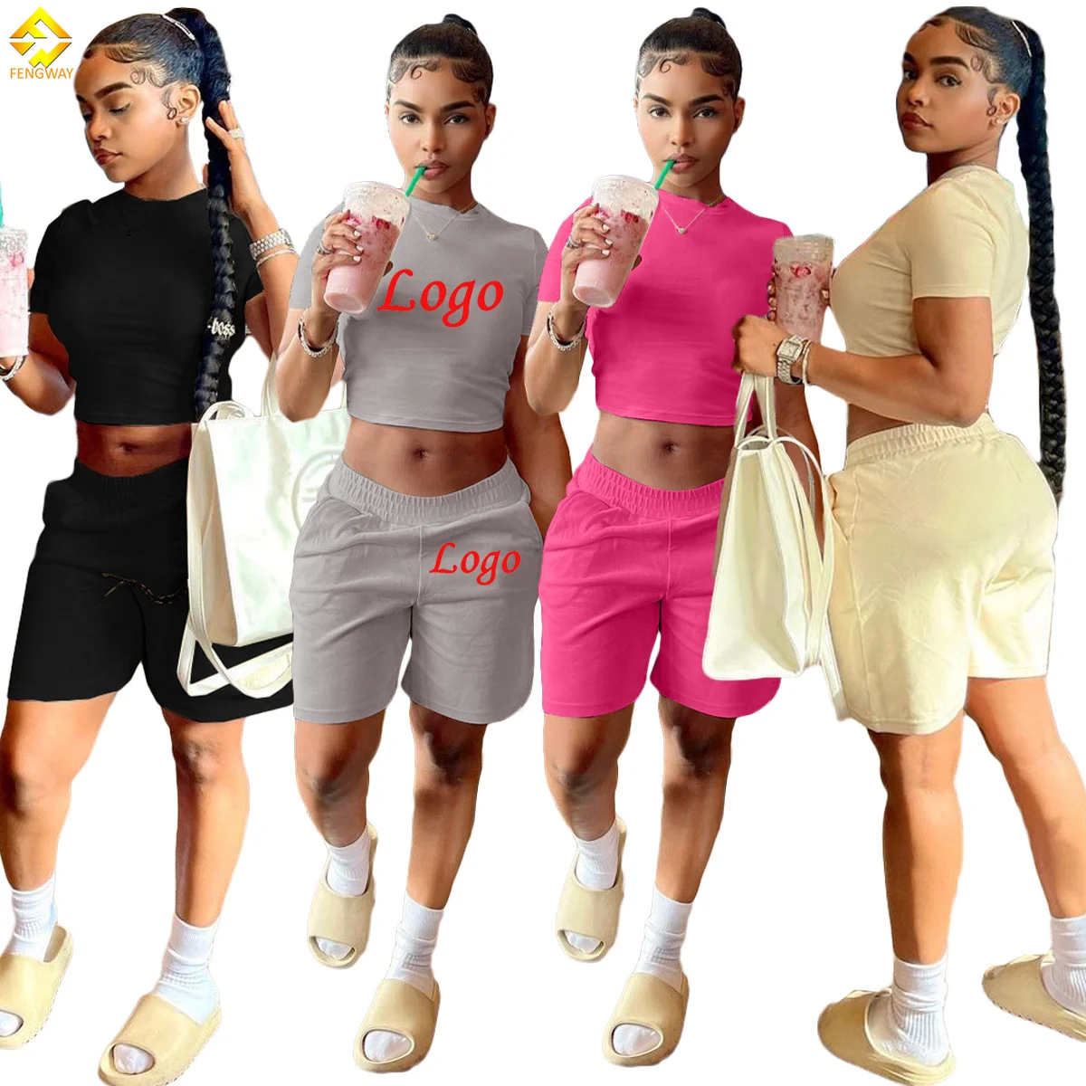 fengway hot sale women workout sets solid color Loose crop top Women Biker Shorts Activewear Two Piece set
fengway hot sale women workout sets solid color Loose crop top Women Biker Shorts Activewear Two Piece set