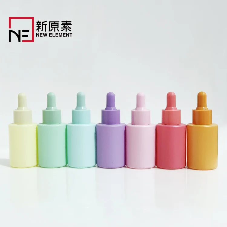 New Element 30ml pink purple blue red color flat shoulder perfume oil glass serum dropper bottle for glass packaging
New Element 30ml pink purple blue red color flat shoulder perfume oil glass serum dropper bottle for glass packaging