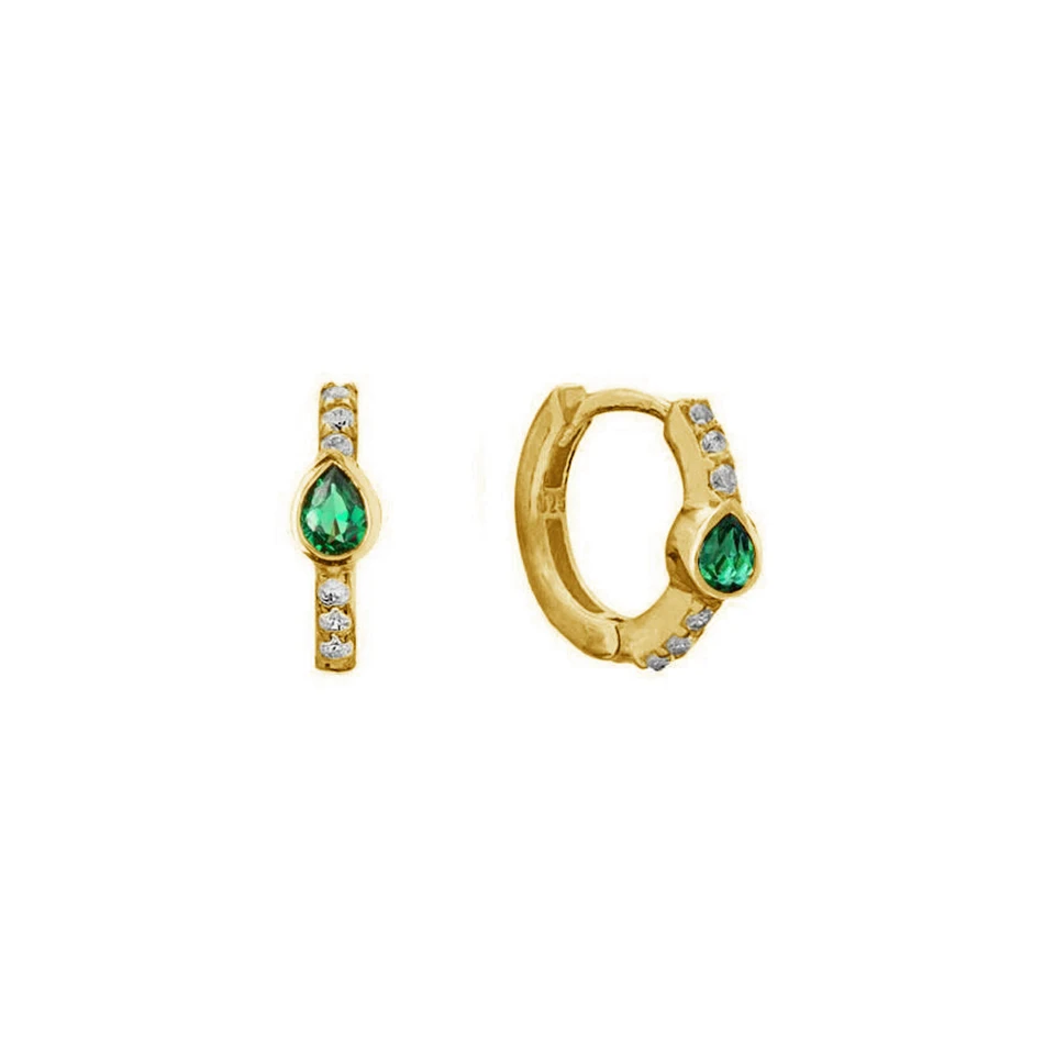 Vintage Emerald Crystal Teardrop Huggie Hoop Earrings 925 Sterling Silver Circle for Women Fashion Jewelry Gift
Vintage Emerald Crystal Teardrop Huggie Hoop Earrings 925 Sterling Silver Circle for Women Fashion Jewelry Gift