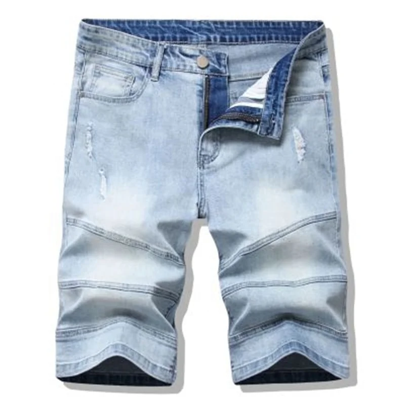 High Quality Summer Men's Jeans Shorts Stretch Denim Breathable Short Pants, Light blue
High Quality Summer Men's Jeans Shorts Stretch Denim Breathable Short Pants, Light blue