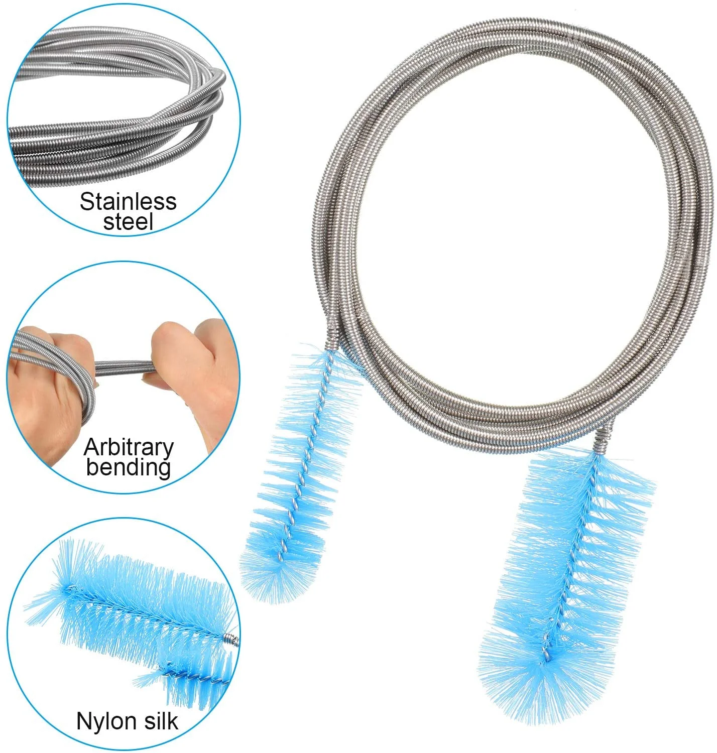 Stainless steel spring cleaning brush aquarium pipe cleaning brush water pipe cleaning tool
Stainless steel spring cleaning brush aquarium pipe cleaning brush water pipe cleaning tool