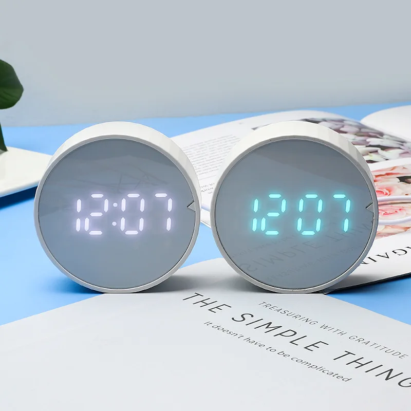 Minimalist Mirror Circular Battery Table Digital Display Day Round Led Small Mini Alarm Clock, White
Minimalist Mirror Circular Battery Table Digital Display Day Round Led Small Mini Alarm Clock, White