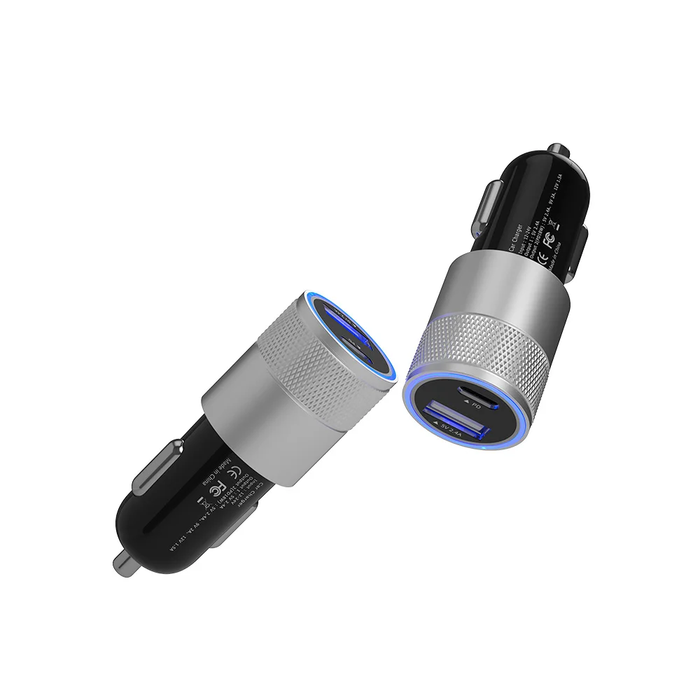 Metal Car Accessories 30W USB A and Type-C PD 18W car Charger Fast Charging Quick Charger 3.0
Metal Car Accessories 30W USB A and Type-C PD 18W car Charger Fast Charging Quick Charger 3.0