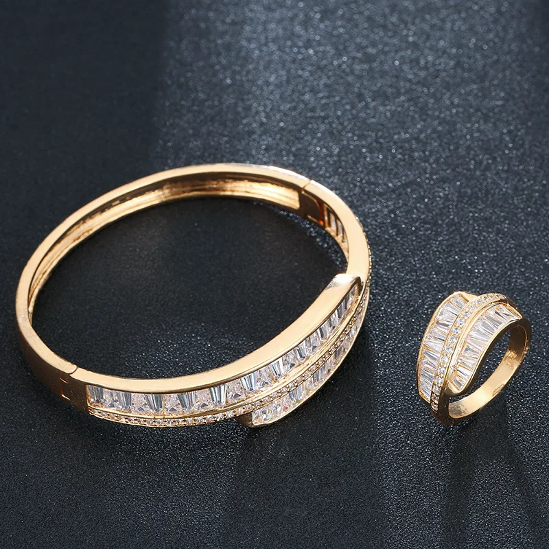 Popular fashion elegant simple personality copper zircon handpieces women's bracelet ring set high quality jewelry
Popular fashion elegant simple personality copper zircon handpieces women's bracelet ring set high quality jewelry