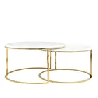 Chinese supplier living room furniture design modern marble center coffee table gold
