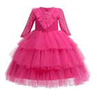 Beautiful Baby Girls Satin Princess Flower Girl Dress For Performance