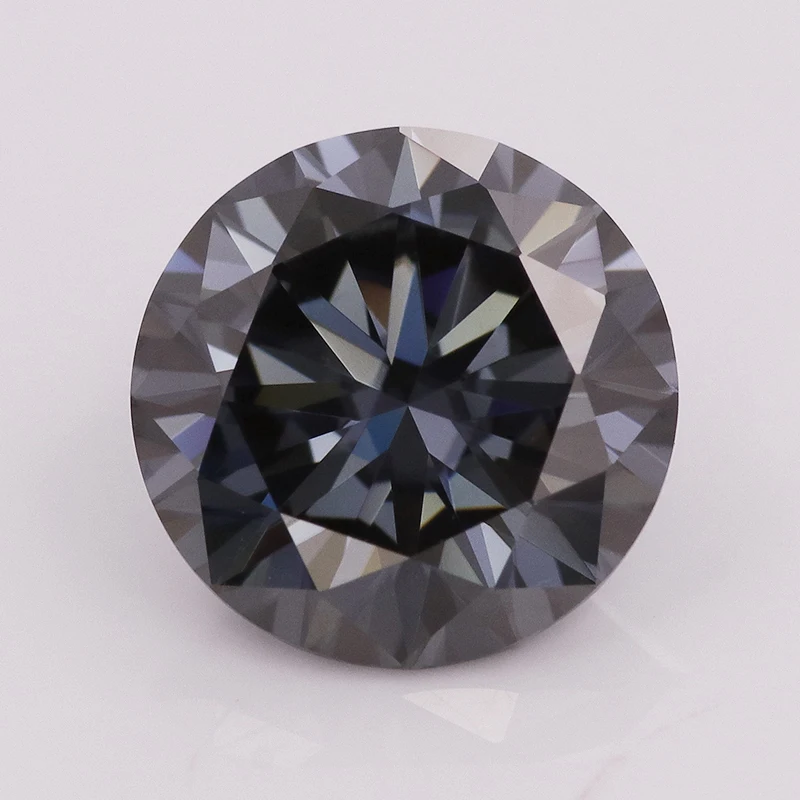 

Special dark grey moissanite diamond lab created round cut loose moissanite price per carat