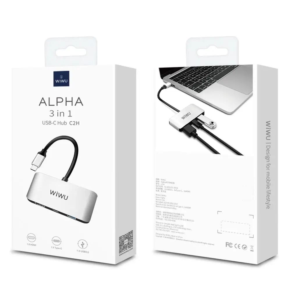 WiWU High Quality 3 in 1 USB Type C HUB to 1080P 4K USB 3 in 1 USB C HUB Converter Adapter Cable, Grey
WiWU High Quality 3 in 1 USB Type C HUB to 1080P 4K USB 3 in 1 USB C HUB Converter Adapter Cable, Grey