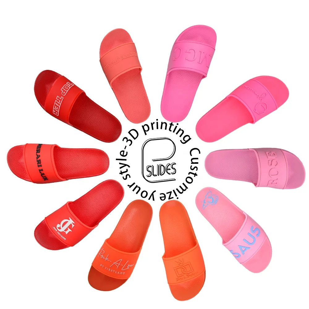 Factory Wholesale OEM PVC Rubber Slippers Unisex Casual Slides 3D Printed Logo Sandals Custom Women's Slippers, Customized color 
Factory Wholesale OEM PVC Rubber Slippers Unisex Casual Slides 3D Printed Logo Sandals Custom Women's Slippers, Customized color
