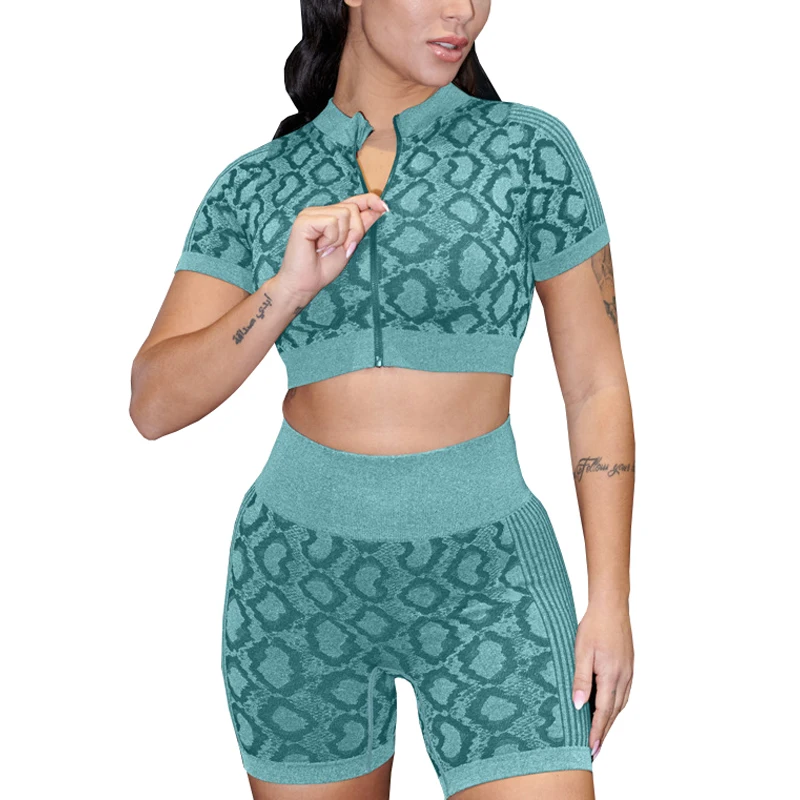 Amazon Breathable Print Sportswear Tight Butt Lifting Shorts Two Piece Yoga Set Fitness Women Activewear With Zipper, Customized colors
Amazon Breathable Print Sportswear Tight Butt Lifting Shorts Two Piece Yoga Set Fitness Women Activewear With Zipper, Customized colors