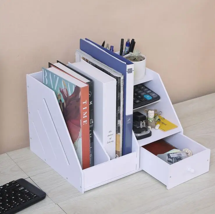 Office Magazine File Book Holder Desktop Organizer Vertical Folder with Pencil Holder and Storage Baskets for Desk Accessories
Office Magazine File Book Holder Desktop Organizer Vertical Folder with Pencil Holder and Storage Baskets for Desk Accessories