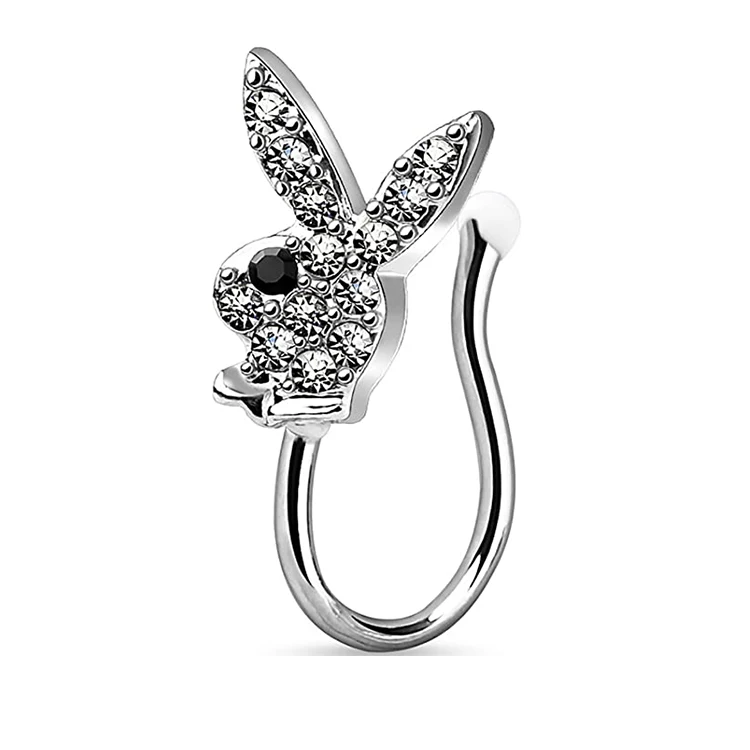 2021 Hot Selling Silver Gold Plated Paved Playboy Bunny Nose Ring Non Piercing Nose Clip For Women and Girls
2021 Hot Selling Silver Gold Plated Paved Playboy Bunny Nose Ring Non Piercing Nose Clip For Women and Girls