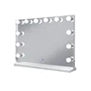 Girl Vanity Cosmetic Makeup Led Lighted Table Mirror Hollywood Style Mirror With 14 Light Bulbs