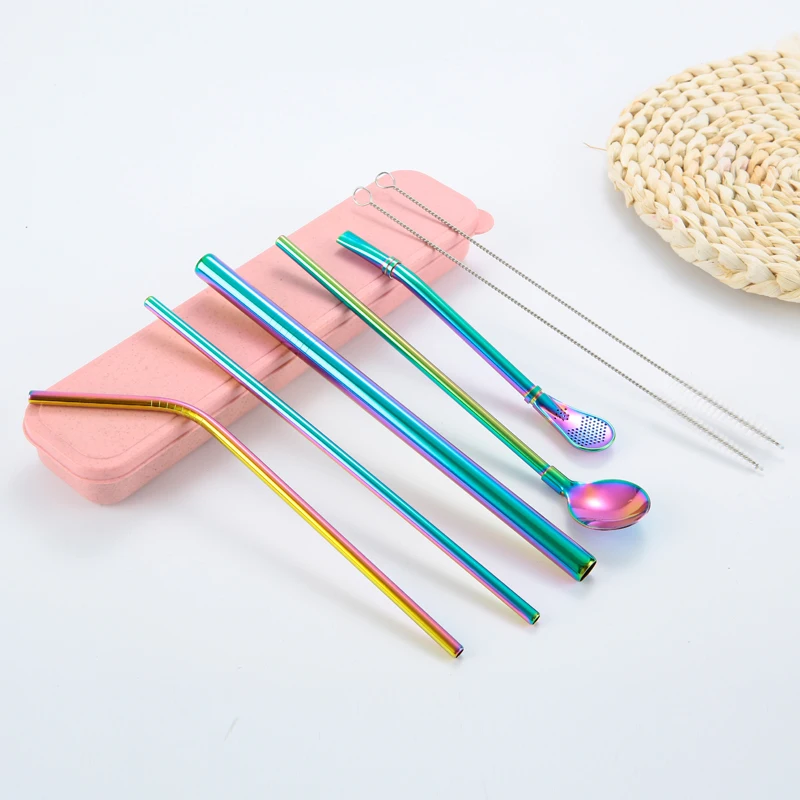 Wholesale 304 metal drinking straw, custom logo reusable stainless steel stirring spoon straw set
Wholesale 304 metal drinking straw, custom logo reusable stainless steel stirring spoon straw set