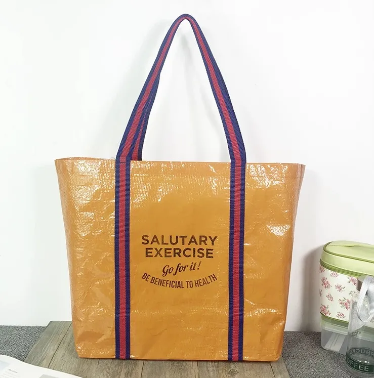 WOBAG Large PP laminated woven tote bag with color handles promotional shopping bags available for custom, Blue
WOBAG Large PP laminated woven tote bag with color handles promotional shopping bags available for custom, Blue