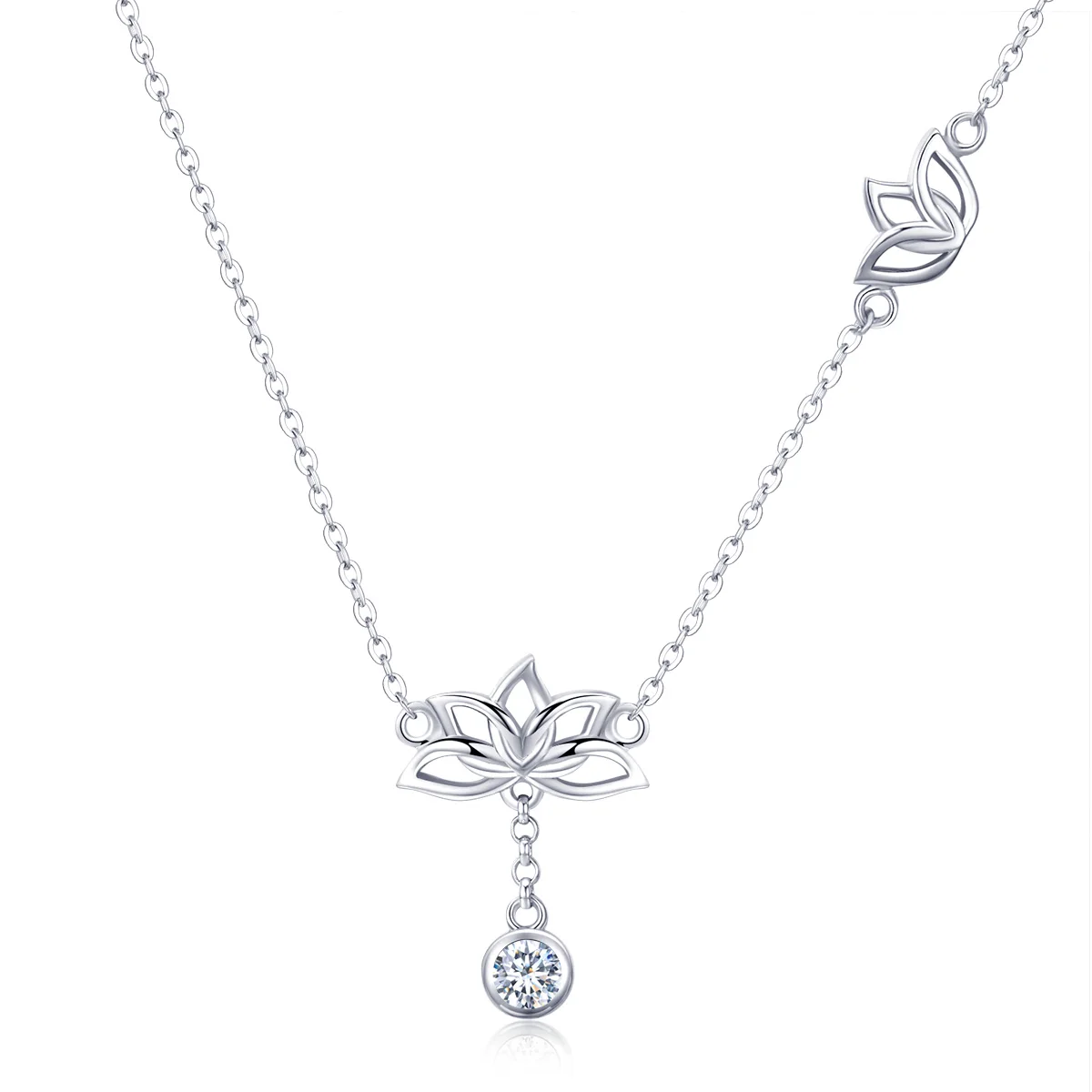 BAMOER Elegant 100% 925 Sterling Silver Lotus Flower Pendant Necklaces for Women Clear Cubic Zircon Necklaces Jewelry BSN012
BAMOER Elegant 100% 925 Sterling Silver Lotus Flower Pendant Necklaces for Women Clear Cubic Zircon Necklaces Jewelry BSN012
