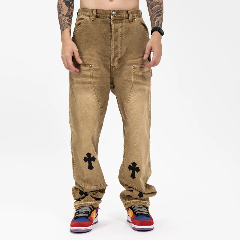 Top Sale Old Washed Jeans High Quality Autumn New Straight-leg Jeans Trousers 
Top Sale Old Washed Jeans High Quality Autumn New Straight-leg Jeans Trousers