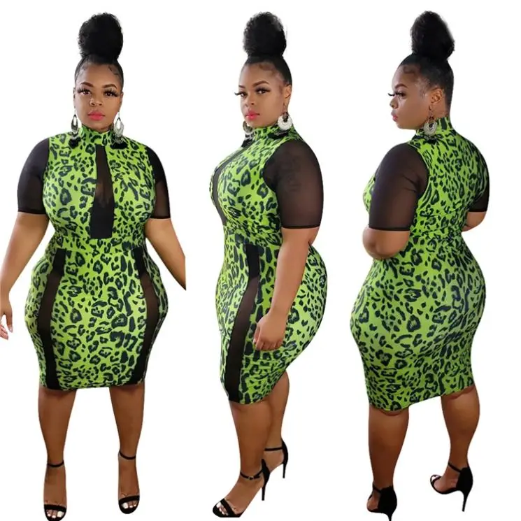 Newest Design Plus Size Women Clothing Mesh Leopard Splice Lady Elegant Sexy Clothes Women Girls' Large Size Casual Dress
Newest Design Plus Size Women Clothing Mesh Leopard Splice Lady Elegant Sexy Clothes Women Girls' Large Size Casual Dress