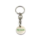 Wholesale cheap coin key ring trolley token metal holder keychain with logo
