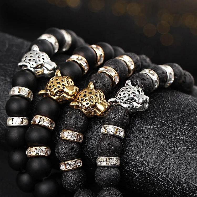 Hot Sale Natural Matte Black Volcano Lava Stone Bracelet Zircon Leopard Bracelet For Men, Picture
Hot Sale Natural Matte Black Volcano Lava Stone Bracelet Zircon Leopard Bracelet For Men, Picture