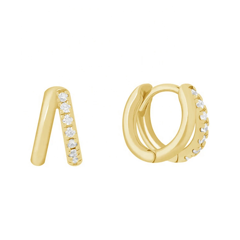 Wholesale double band 925 sterling silver 18k gold plated diamond stone gold hoop earrings women
Wholesale double band 925 sterling silver 18k gold plated diamond stone gold hoop earrings women