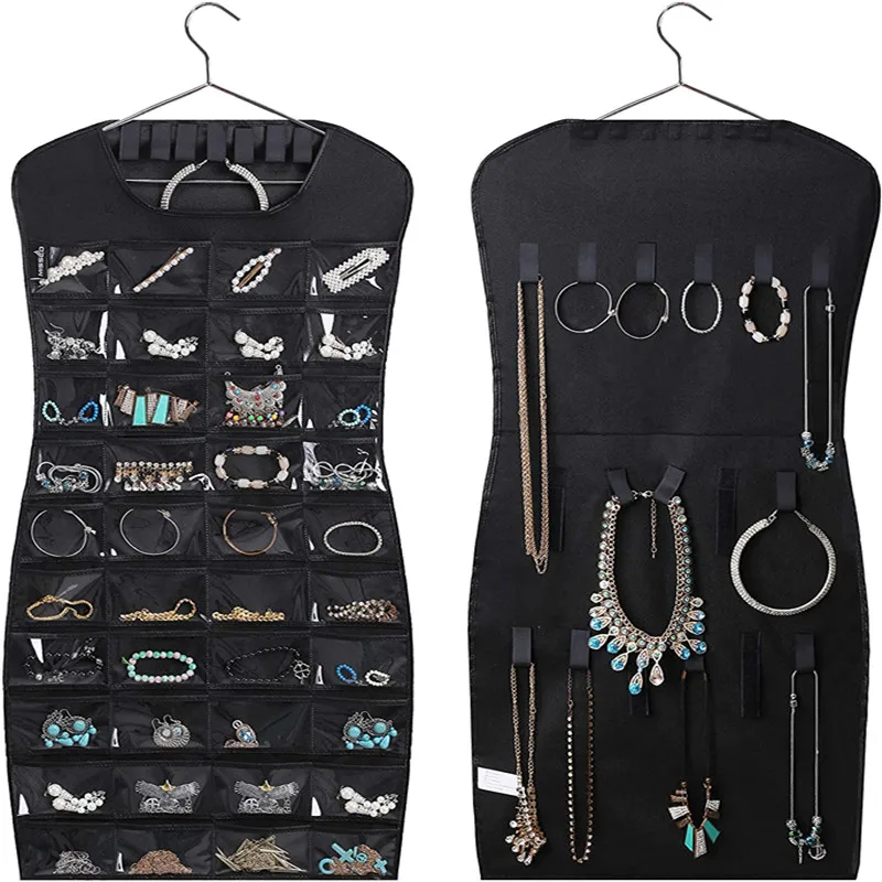 Jewelry Hanging Double Side Pendant Organizer Holder 32 Pockets 18 Hook and Loops Closet Necklace Holder for Earring Bracelet, Black,red,green, or customized as your request
Jewelry Hanging Double Side Pendant Organizer Holder 32 Pockets 18 Hook and Loops Closet Necklace Holder for Earring Bracelet, Black,red,green, or customized as your request