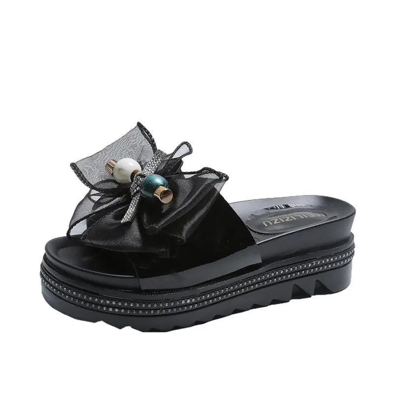 2021 New Arrival Summer Outdoor Ladies Slippers Rhinestone Fair Style Open Toe Fashionable Bow Pearl Women Platform Sandals
2021 New Arrival Summer Outdoor Ladies Slippers Rhinestone Fair Style Open Toe Fashionable Bow Pearl Women Platform Sandals