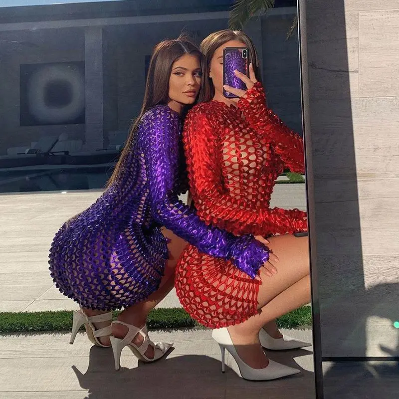 Fashionable Women Vestidos Sexy Mesh Bodycon Hollow Long Sleeve Mini Dresses sexy prom dresses for European and American
Fashionable Women Vestidos Sexy Mesh Bodycon Hollow Long Sleeve Mini Dresses sexy prom dresses for European and American