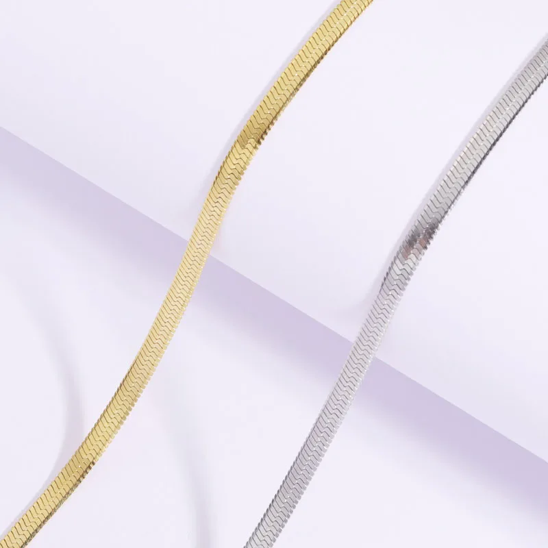 Fashion 3 mm hiphop choker necklace2-5mm width blade snake stainless steel chain with real 18k gold platingwholesale price
Fashion 3 mm hiphop choker necklace2-5mm width blade snake stainless steel chain with real 18k gold platingwholesale price