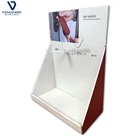 PDQ Cardboard Counter Display with Hooks, Corrugated Cardboard Table Top Display Stand Rack