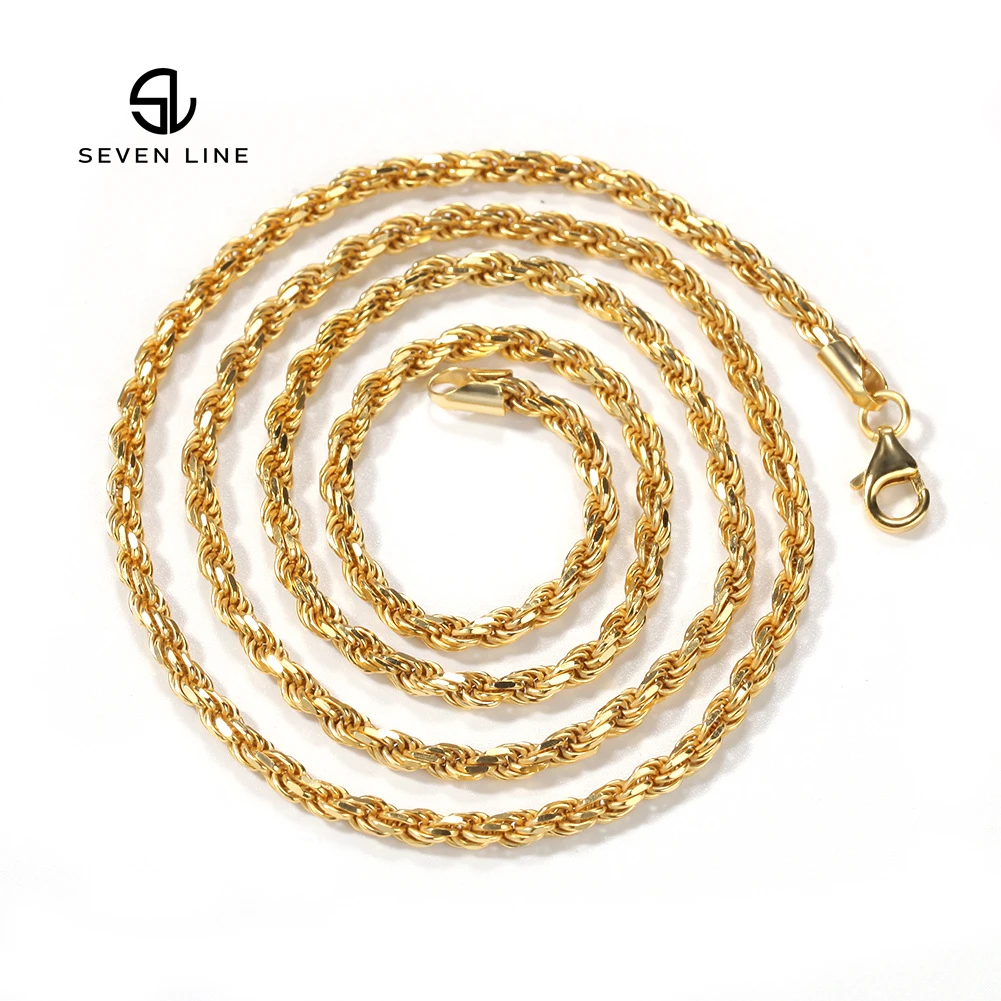 Hip-hop 925 Sterling Silver Necklace Chain Fashion Jewelry Men's 3mm Gold Twist Chain Necklace Manufacturers Wholesale
Hip-hop 925 Sterling Silver Necklace Chain Fashion Jewelry Men's 3mm Gold Twist Chain Necklace Manufacturers Wholesale