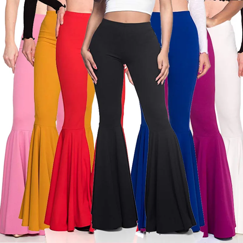 Spring women flared trousers high waist stretch ladies pure color slim bell bottom casual fashion Trendy Wide leg pants, Picture
Spring women flared trousers high waist stretch ladies pure color slim bell bottom casual fashion Trendy Wide leg pants, Picture