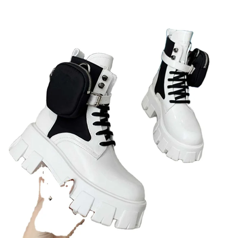 Pradas Pocket Ankle Boots Platform Genuine Leather Round Toe Lace Up Zipper Lady Shoes Winter Motorcycle Boots
Pradas Pocket Ankle Boots Platform Genuine Leather Round Toe Lace Up Zipper Lady Shoes Winter Motorcycle Boots