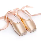 Factory Wholesale Professional Ballet Dance Shoes Satin Flesh Ballet Pointe Shoes For Girls