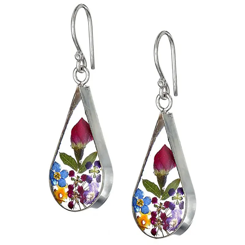Wholesale Silver fashion handmade resin dried flower earrings women korean transparent plant flower water drops earrings, As picture
Wholesale Silver fashion handmade resin dried flower earrings women korean transparent plant flower water drops earrings, As picture