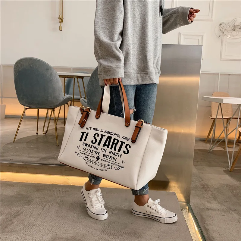 2020 New Fashion Shoulder Tote Bag Fashion Letter Big Capacity Canvas Purses and Handbags Casual Messenger Bags Women Handbags, Customizable
2020 New Fashion Shoulder Tote Bag Fashion Letter Big Capacity Canvas Purses and Handbags Casual Messenger Bags Women Handbags, Customizable